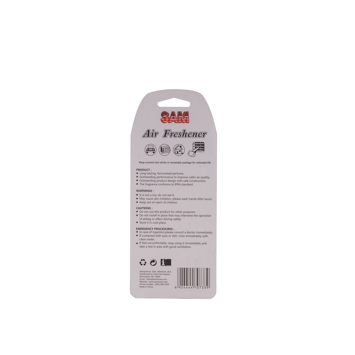 Sam Multipack Vent stick Air Freshener
