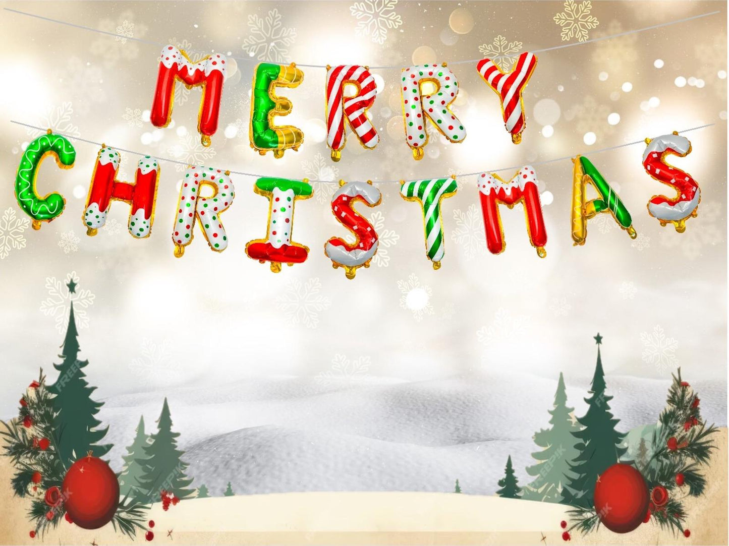 MERRY CHRISTMAS BALLON SET (14PCS)