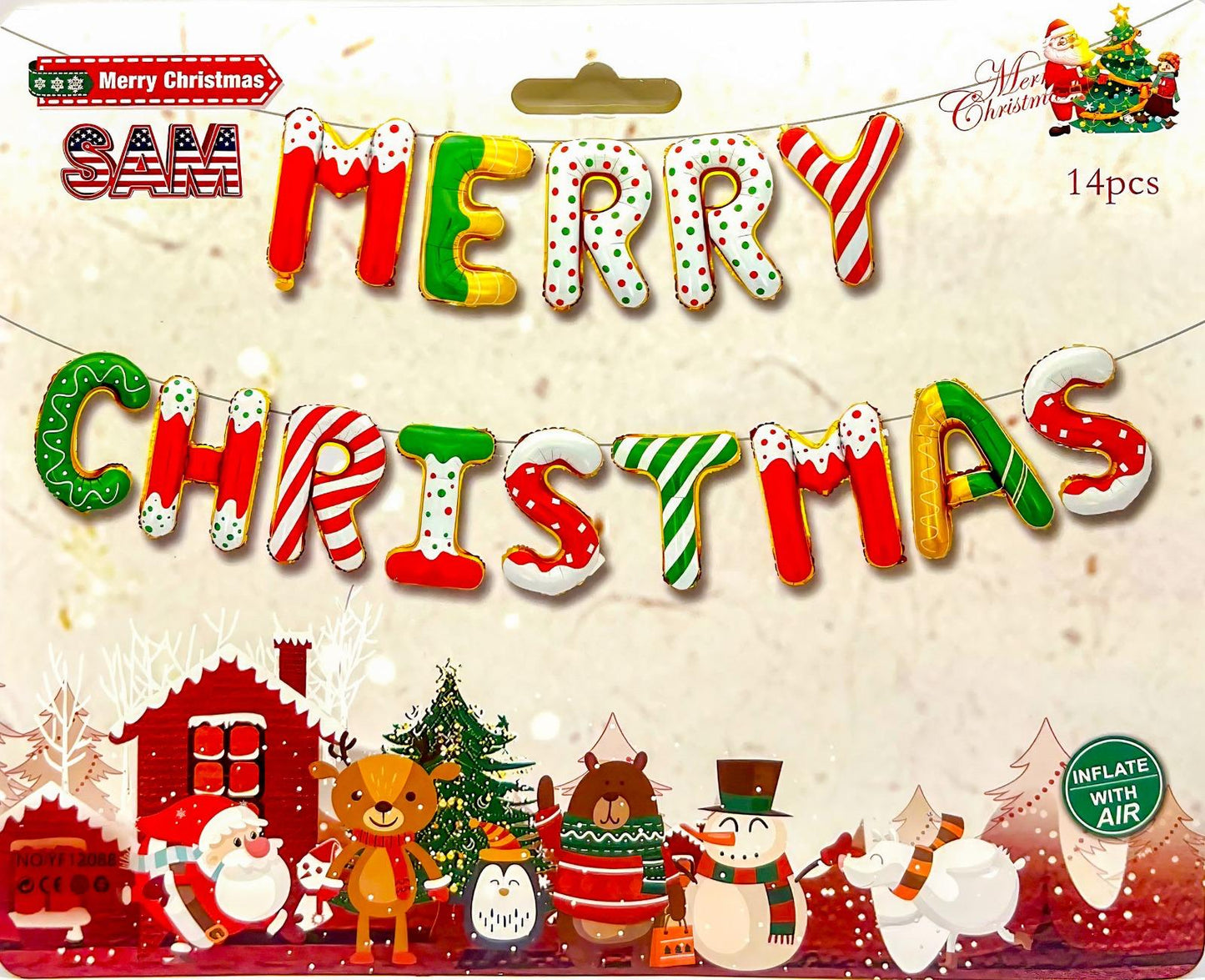 MERRY CHRISTMAS BALLON SET (14PCS)