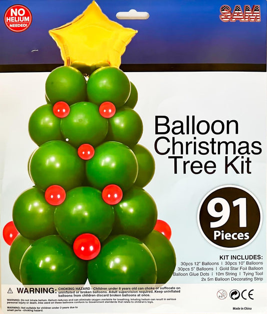 CHRISTMAS TREE BALLON SET (91PCS)